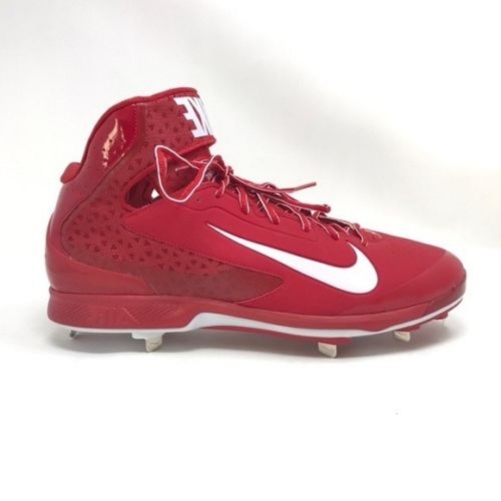 Nike Huarache Pro Mid Metal Baseball Cleats Red